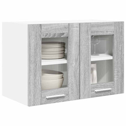 Armoire Suspendue Avec Étagère Riga Gris Sonoma 60 X 31 X 40 Cm Sonoma Gris 1x meuble en verre suspendu (2 portes) 60 cm de large 40 cm de haut