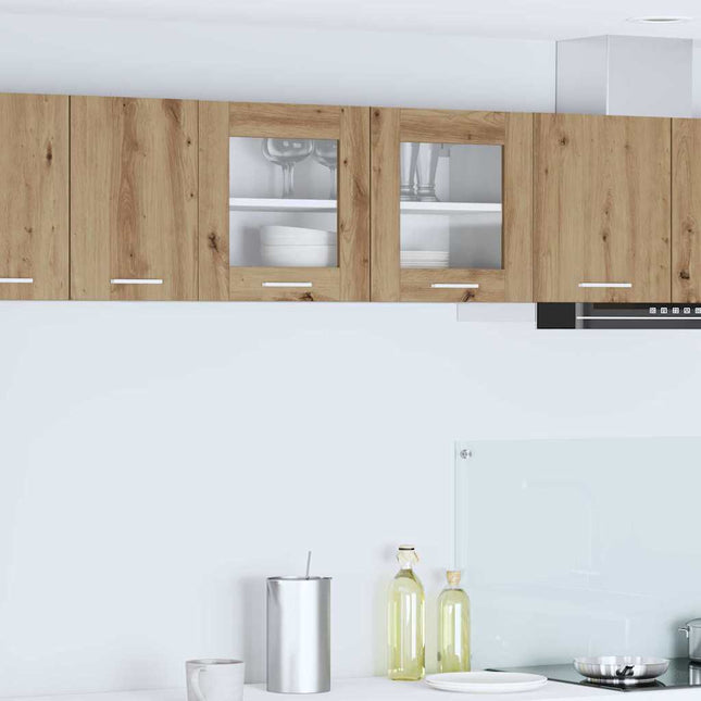 Armoire suspendue Riga Chêne Artisan et Blanc 80 x 31 x 40 cm