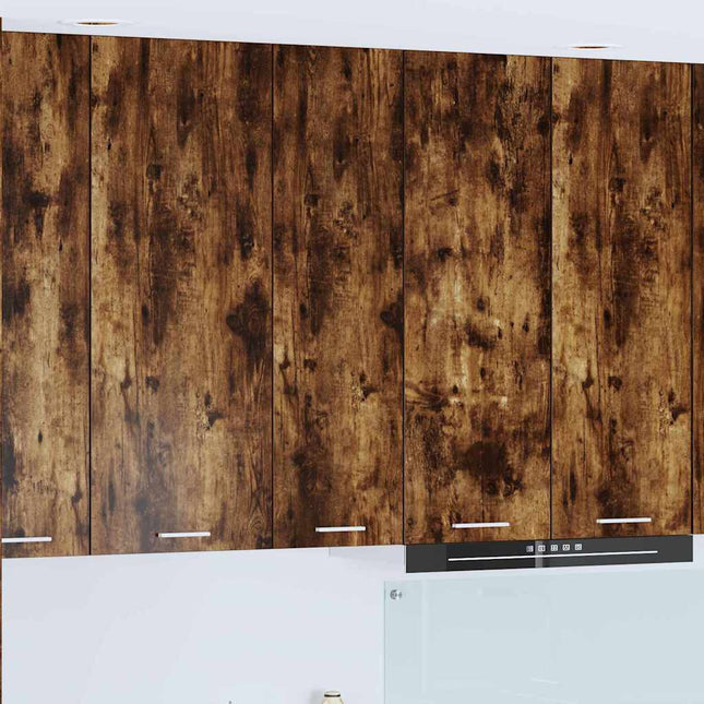 Armoire Suspendue Avec Étagère Riga 30 X 31 X 100 Cm Chêne Fumé 1x meuble suspendu (1 porte) 30 cm de large 100 cm de haut