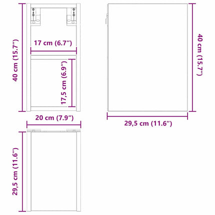 Armoire suspendue Riga Bois Ancien 20 x 29,5 x 40 cm