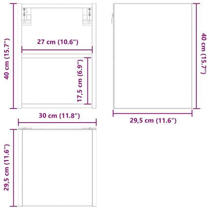 Armoire suspendue Riga Bois Ancien 30 x 29,5 x 40 cm