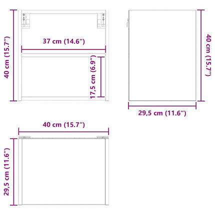 Armoire suspendue Riga Bois Ancien 40 x 29,5 x 40 cm