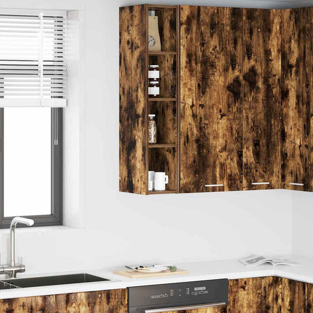 Armoire Suspendue Riga 20 X 29,5 X 100 Cm Chêne Fumé 1x armoire suspendue (4 étagères) 20 cm de large 100 cm de haut