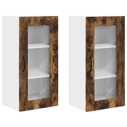 Meuble mural de cuisine 2 pcs Chêne fumé 40 x 31 x 80 cm