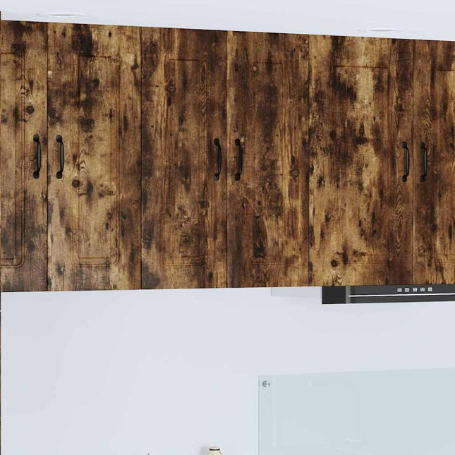 Meuble mural de cuisine avec étagère Chêne fumé 60 x 31 x 80 cm