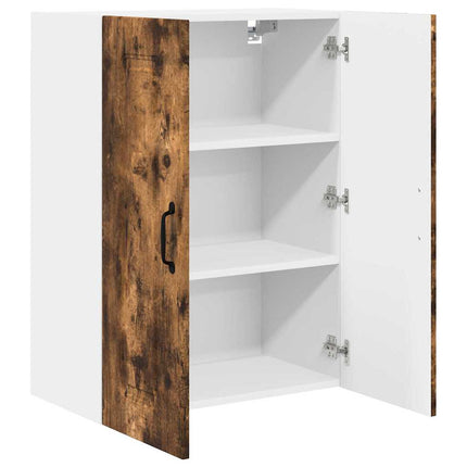 Meuble mural de cuisine avec étagère Chêne fumé 60 x 31 x 80 cm