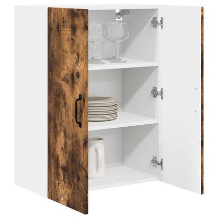 Meuble mural de cuisine avec étagère Chêne fumé 60 x 31 x 80 cm