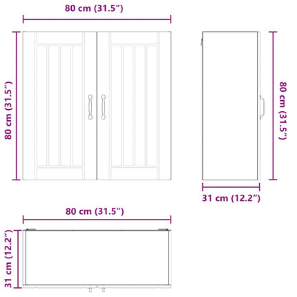 Armoire de cuisine Chêne fumé 80 x 31 x 80 cm Bois d'ingénierie