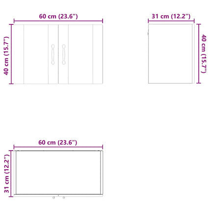 Meuble mural de cuisine avec porte Gris Sonoma 60 x 31 x 40 cm