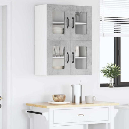 Meuble mural de cuisine avec étagère Gris béton 60 x 31 x 40 cm