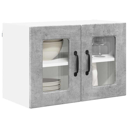 Meuble mural de cuisine avec étagère Gris béton 60 x 31 x 40 cm