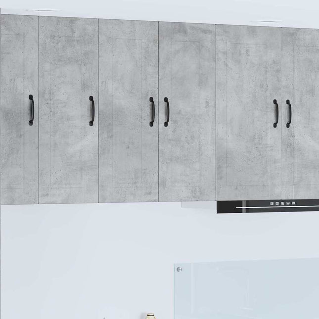 Meuble mural de cuisine avec étagère Gris béton 30 x 31 x 80 cm