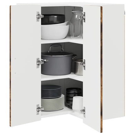 Meuble mural de cuisine avec étagère Chêne fumé 57 x 57 x 80 cm