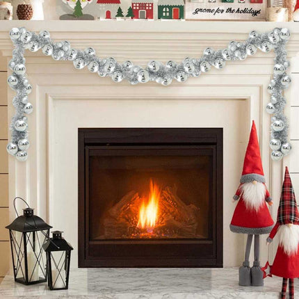 Guirlande de Boules de Noël Argent 186 cm Polystyrène