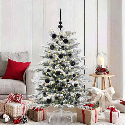 Ensemble de Boules de Noël avec 150 LED 61 pcs Noir Plastique