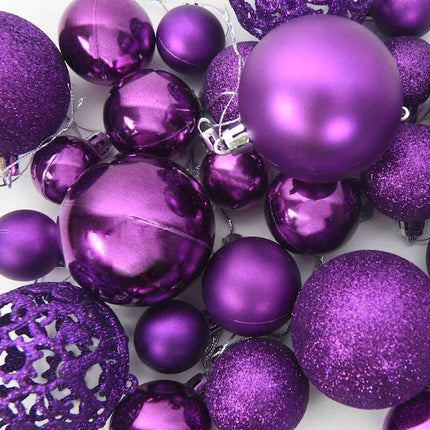 Ensemble de Boules de Noël avec 150 LED 61 pcs Lilas Plastique