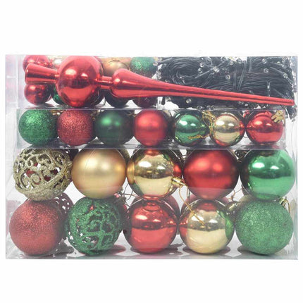 Ensemble de Boules de Noël 61 pcs Multicolore Plastique