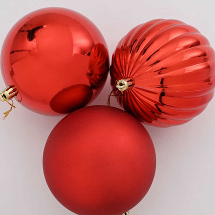 Ensemble de Boules de Noël 9 pcs Rouge XL