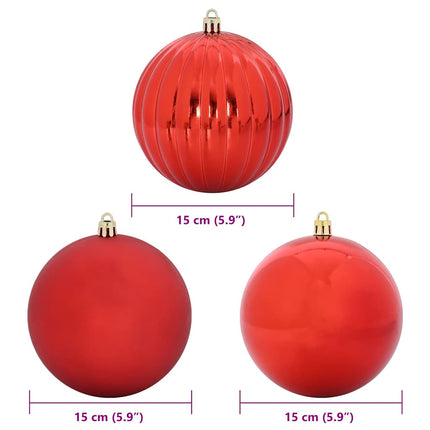 Ensemble de Boules de Noël 9 pcs Rouge XL