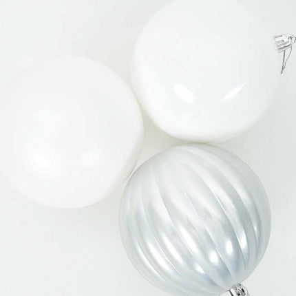 Ensemble de Boules de Noël 9 pcs Blanc XL