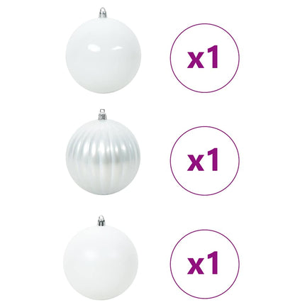 Ensemble de Boules de Noël 3 pcs Blanc XXL