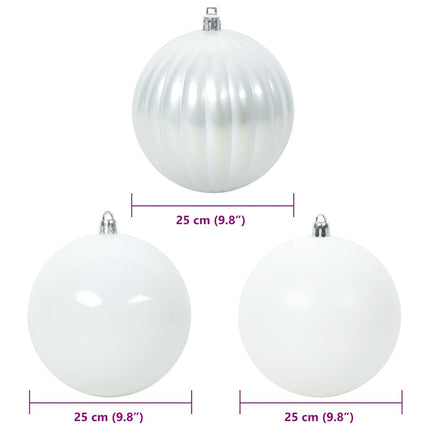 Ensemble de Boules de Noël 3 pcs Blanc XXL