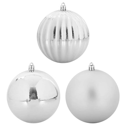 Ensemble de Boules de Noël 4 pcs Argent XXL