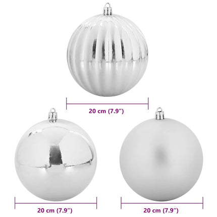 Ensemble de Boules de Noël 4 pcs Argent XXL