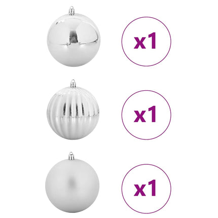 Ensemble de Boules de Noël Autre 3 pcs Argent Ø 25 cm XXL