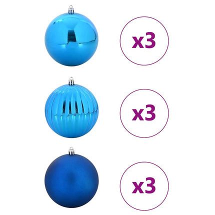 Ensemble de Boules de Noël 9 pcs Bleu XL