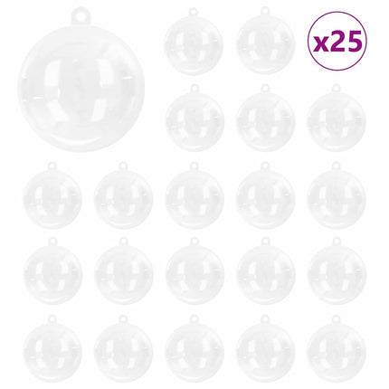 Ensemble de Boules de Noël 25 pcs Transparent Ø 10 cm
