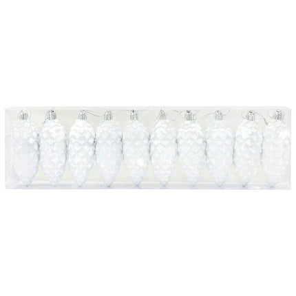 Boule de Pomme de Pin de Noël 40 pcs Blanc
