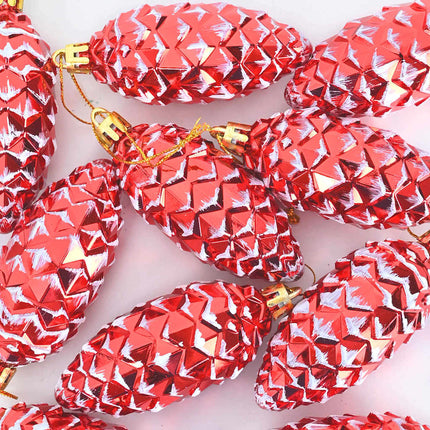 Boule de Pomme de Pin de Noël 40 pcs Rouge