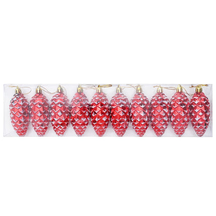 Boule de Pomme de Pin de Noël 40 pcs Rouge