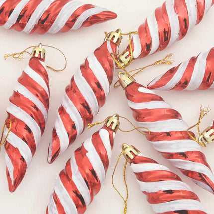 Boule en forme de spirale de Noël 40 pcs Rouge