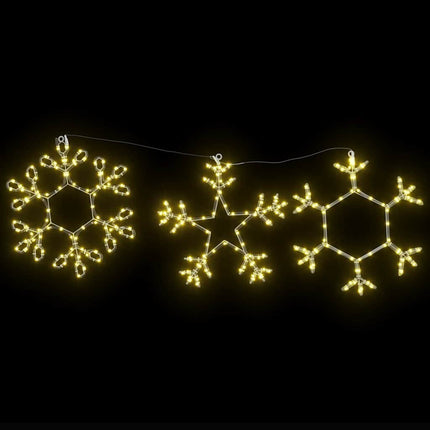 Flocon de Noël avec 252 LED Blanc chaud 45 x 38 cm PVC