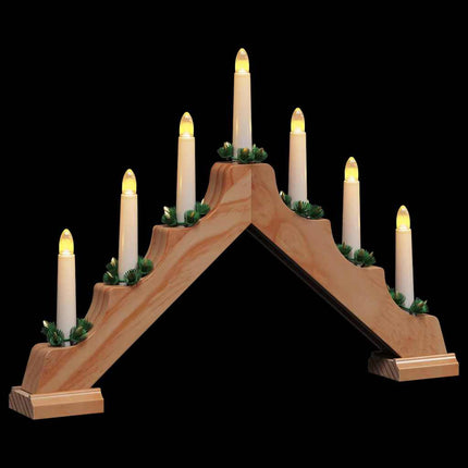 Pont de bougie de Noël Marron 39.5 x 5 x 29 cm Pin massif