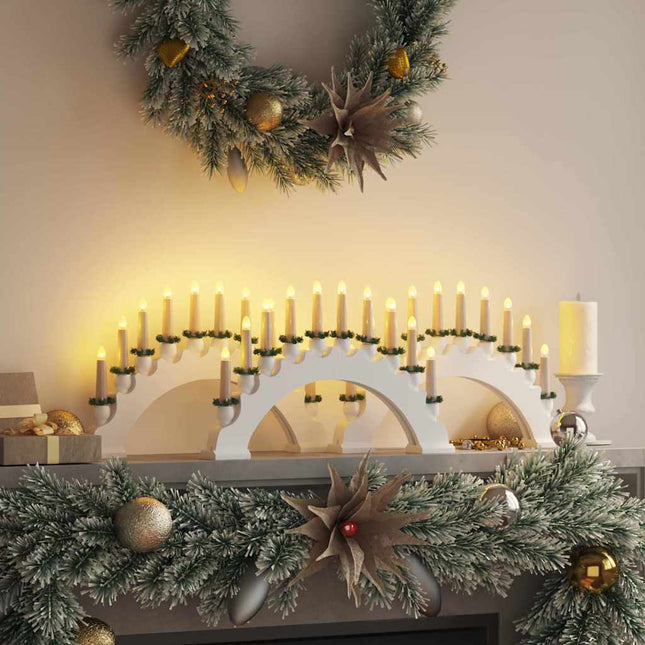 Arche de Bougies de Noël avec 10 Bougies LED 3 pcs Blanc