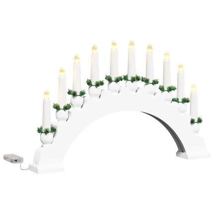 Arche de Bougies de Noël avec 10 Bougies LED 3 pcs Blanc