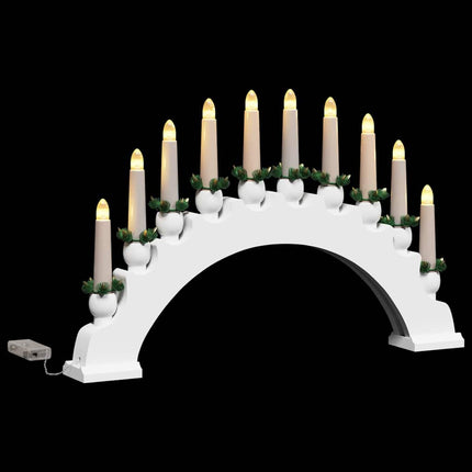 Arche de Bougies de Noël avec 10 Bougies LED 3 pcs Blanc