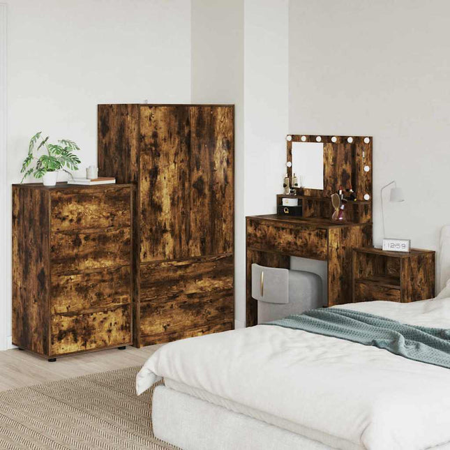 Armoires de rangement 2 pcs Chêne fumé 60 x 48 x 105 cm