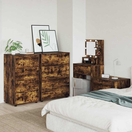 Armoires de rangement 2 pcs Chêne fumé 60 x 48 x 105 cm