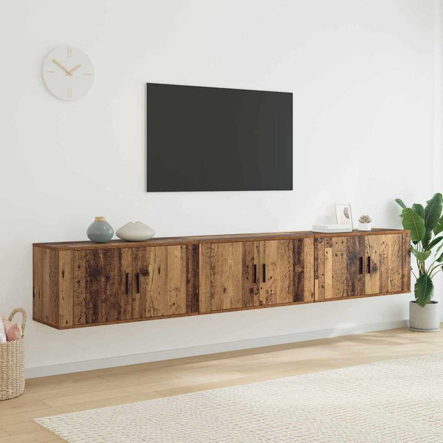 Ensemble de meuble TV mural 3 pcs Bois Ancien 80 x 34,5 x 40 cm