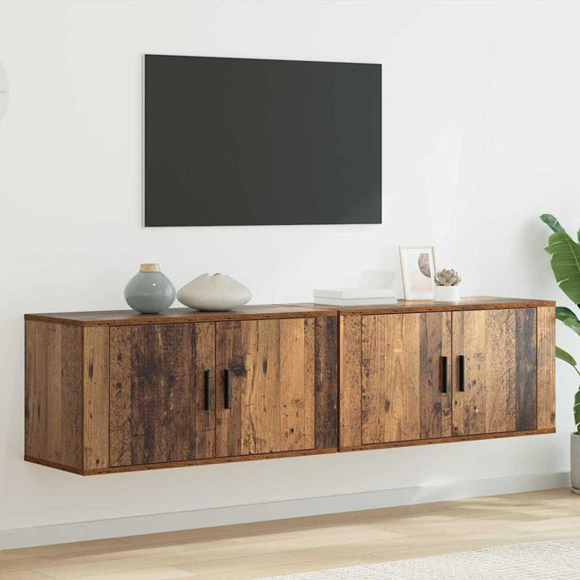 Ensemble de meuble TV mural 2 pcs Bois Ancien 80 x 34,5 x 40 cm