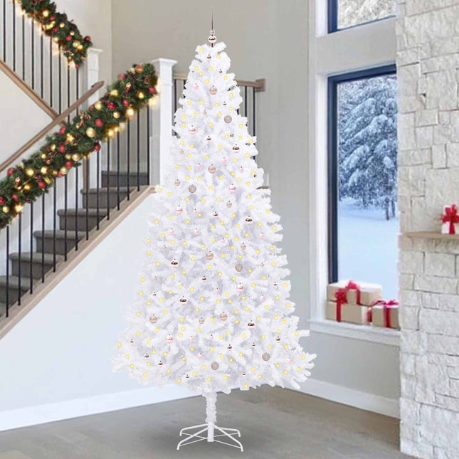 Sapin de Noël artificiel avec 300 LED Blanc 300 cm PVC et Acier