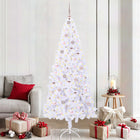 Sapin de Noël artificiel avec 300 LED Blanc 210 cm PVC et Acier