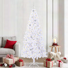 Sapin de Noël artificiel avec 300 LED Blanc 210 cm PVC et Acier