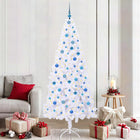 Sapin de Noël artificiel avec 300 LED Blanc 210 cm PVC et Acier