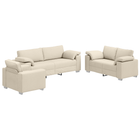 Canapé 3 pcs Beige Lin