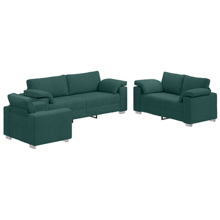 Ensemble de Canapés 3 pcs Vert foncé 219 x 77 x 82 cm tissu